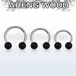 cbar5 organic circular barbell w 2 5mm areng wood balls