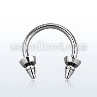 cbcn6a 316l steel circular barbell with 6x5mm ridged drill cone