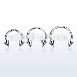 cbcn 316l steel circular barbell with two 5mm cones
