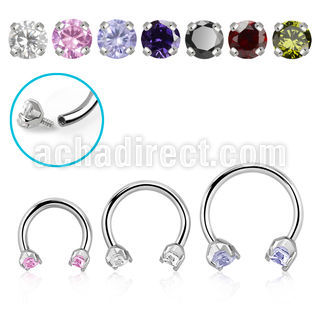 cbe2czin internally threaded steel circular barbell w 2 cz