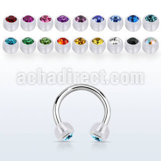 cbeajb4 steel circular barbell w 4mm bio flex balls w crystals