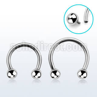 cbebin 316l steel circular barbell with threaded 3mm ball