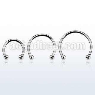 cbebl xxl 316l steel circular barbell, 16g w two 3mm balls