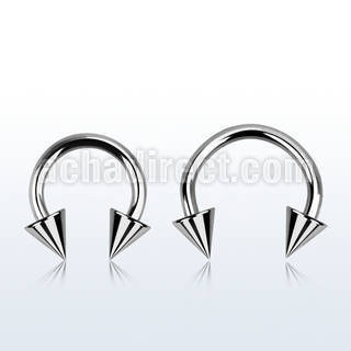 cbecn4 316l steel circular barbell 16g 1 2mm with two 4mm cones