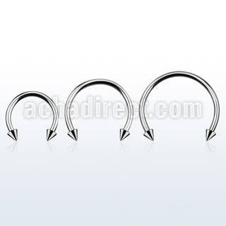 cbecn4l xxl 316l steel circular barbell, 16g w two 4mm cones