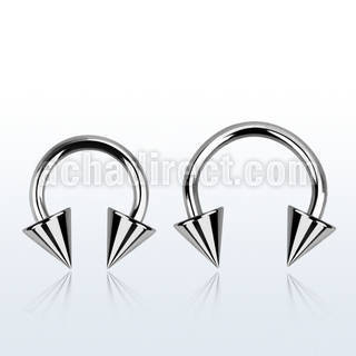 cbecn5 316l steel circular barbell 16g 1 2mm with two 5mm cones