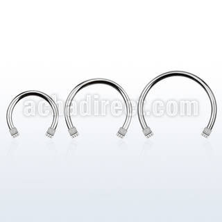 cbedi3l xxl 316l steel circular barbell, 16g w two 3mm dices