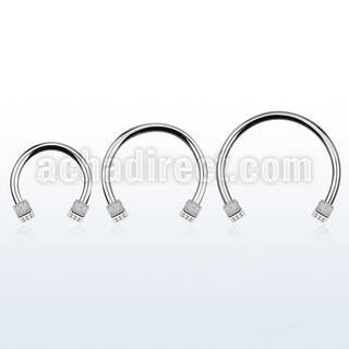 cbedi4l xxl 316l steel circular barbell, 16g w two 4mm dices