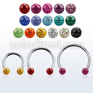 cbefr4l barbell circular diametro acero 316l bolas multi cristal 4mm usar como arete al por mayor