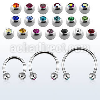 cbejb4l xxl steel circular barbell, 16g w 4mm jewel balls