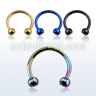 cbet2c anodized 316l steel eyebrow banana with bezel ball