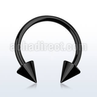 cbetcn18 pvd 316l steel circular barbell with two 3mm cones