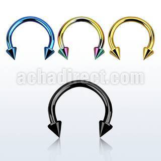 cbetcn25 anodized 316l circular barbell with 2 5mm cone