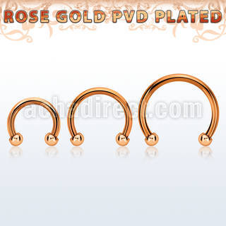 cbettb2 rose gold steel circular barbell w 2 2mm balls