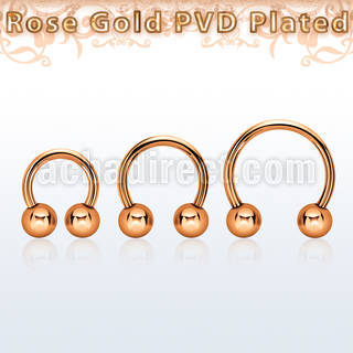cbettb4 rose gold steel circular barbell w 2 4mm balls
