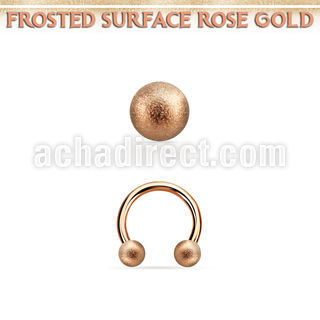 cbettfo3 rose gold steel circular barbell 3mm frosted steel ball