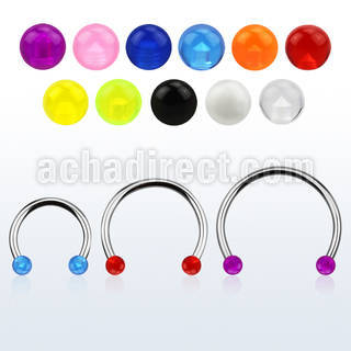 cbeuvbl xxl steel circular barbell, 16g w 3mm uv balls