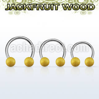 cbjf5 organic circular barbell w 2 5mm jack fruit wood balls