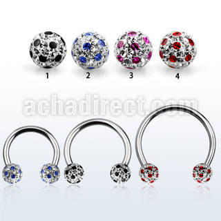 cbmfa6l xxl steel cbr 14g 6mm ball multi crystal ball cute dott