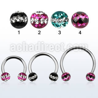 cbmfd6l xxl steel cbr 6mm multi crystals ball w cute triple line