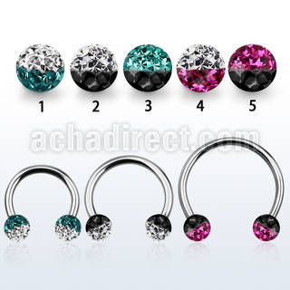 cbmfe6l xxl steel cbr 6mm multi crystals ball in 2 color design