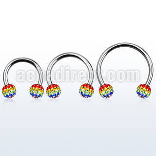 cbmfg6l xxl steel cbr 6mm multi crystals ball in gay pride color