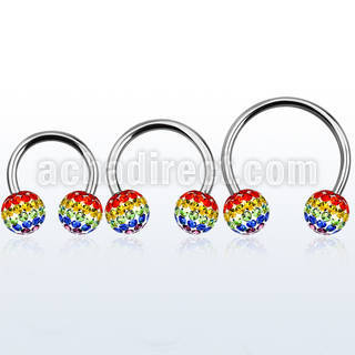 cbmfg8l xxl steel cbr 8mm multi crystals ball in gay pride color