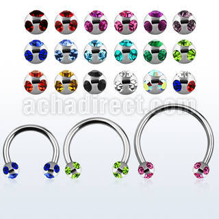 cbmmj5l xxl steel cbr, 14g w 5mm steel multi jewel balls