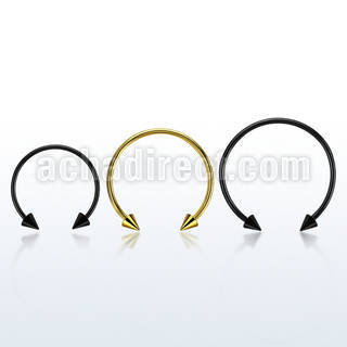 cbmtcn4l xxl anodized steel circular barbell, 14g w 4mm cones
