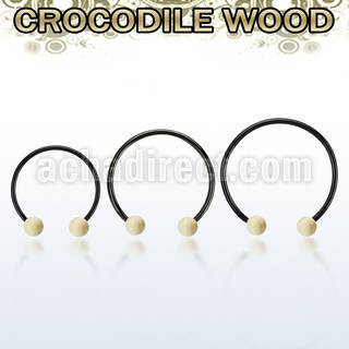 cbmtcr5l xxl anodized steel cbr, 14g w 5mm crocodile wood balls