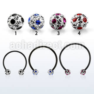 cbmtfa5l xxl black steel cbr 5mm multi crystal balls w cute dotts