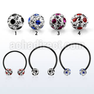 cbmtfa6l xxl black steel cbr 6mm multi crystal ball w cute dotts