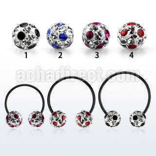 cbmtfa8l xxl black steel cbr 8mm multi crystal ball w cute dotts