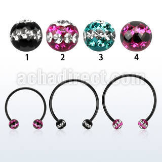 cbmtfd5l xxl black steel cbr 5mm multi crystal ball w triple line
