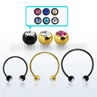 cbmtjb6l xxl anodized steel cbr, 14g w 6mm jewel balls w crystals