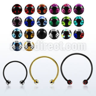 cbmtmj4l xxl anodized steel cbr, 14g w 4mm multi jewel balls
