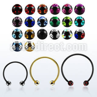 cbmtmj5l xxl anodized steel cbr, 14g w 5mm multi jewel balls
