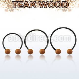 cbmtte8l xxl anodized steel cbr, 14g w 8mm teak wood balls