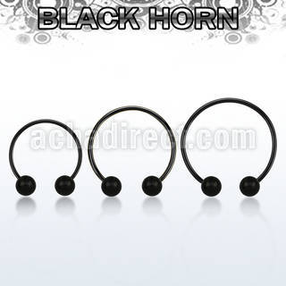 cbmtwk8l xxl anodized steel cbr, 14g w 8mm black horn wood balls