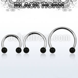 cbmwk5l barbell circular diametro acero 316l bolas 5mm cuerno negro usar como arete al por mayor