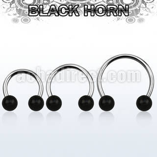 cbmwk8l xxl steel cbr, 14g w 8mm black horn wood balls