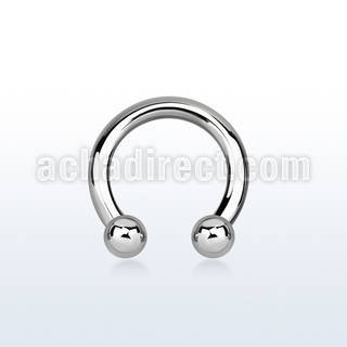cbr8 316l steel 3mm circular barbell with internal 6mm ball