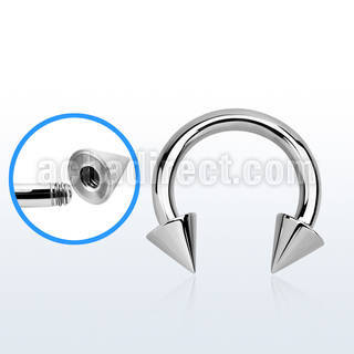 cbrcn10x 316l steel 2.5mm circular barbell with external 6mm cone