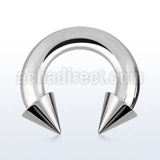 cbrcn4 316l steel 5mm circular barbell with internal 7mm cone