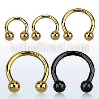 cbrt12 pvd 316l steel 2mm circular barbell w extern 6mm ball