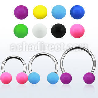 cbsab8l barbell circular diametro acero 316l bolas 8mm acrilico color solido usar como arete venta