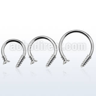cbscwl xxl steel circular barbell, 14g w one cross screw top