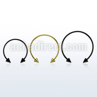 cbstcn3l xxl anodized steel circular barbell, 16g w 3mm cones