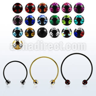 cbstmj4l xxl anodized steel cbr, 16g w 4mm multi jewel balls