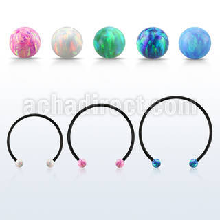 cbstop3l xxl anodized steel cbr, 16g w 3mm synthetic opal balls